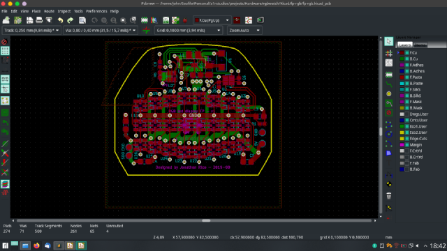 Display KiCad layout